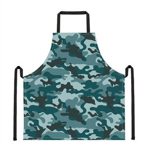 Forest Green Camouflage Print Apron