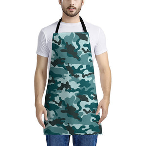 Forest Green Camouflage Print Apron