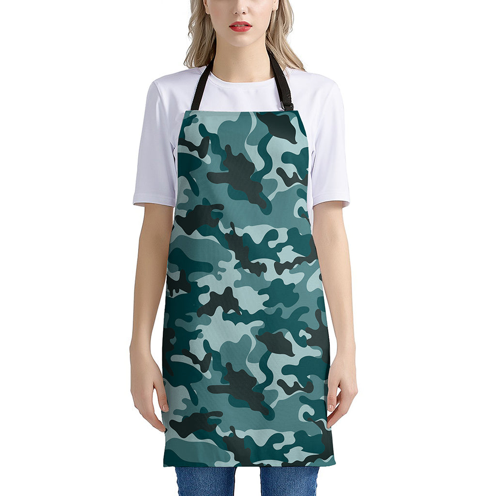 Forest Green Camouflage Print Apron