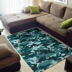 Forest Green Camouflage Print Area Rug GearFrost