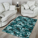 Forest Green Camouflage Print Area Rug GearFrost