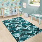 Forest Green Camouflage Print Area Rug GearFrost