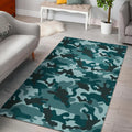 Forest Green Camouflage Print Floor Mat