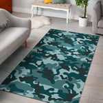 Forest Green Camouflage Print Area Rug GearFrost
