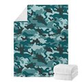 Forest Green Camouflage Print Blanket