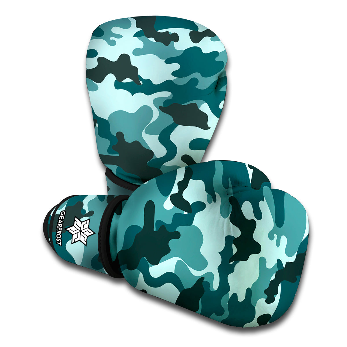 Forest Green Camouflage Print Boxing Gloves