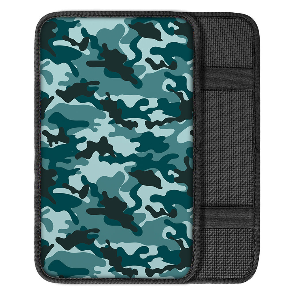 Forest Green Camouflage Print Car Center Console Cover