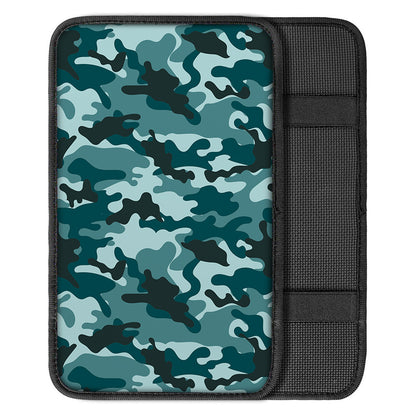 Forest Green Camouflage Print Car Center Console Cover