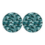 Forest Green Camouflage Print Car Coasters