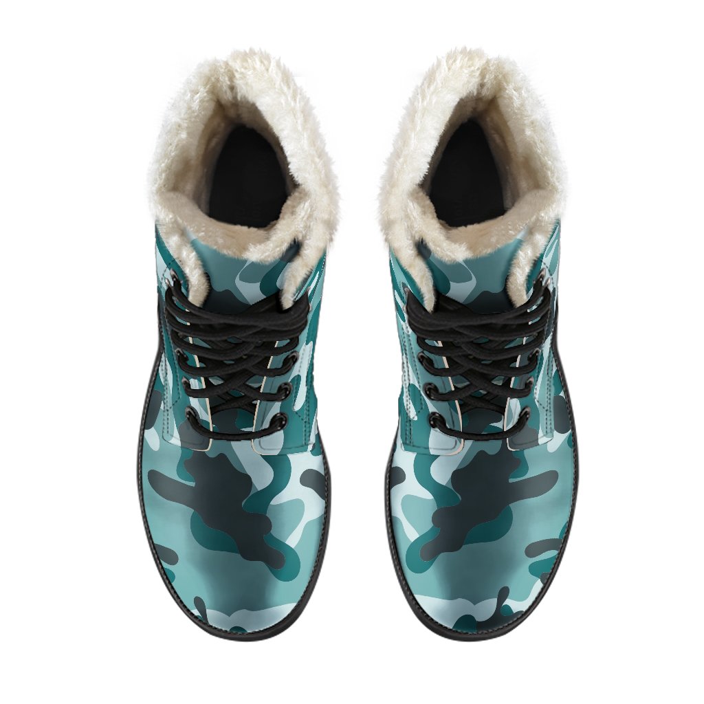 Forest Green Camouflage Print Comfy Boots GearFrost