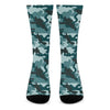 Forest Green Camouflage Print Crew Socks