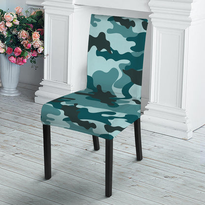 Forest Green Camouflage Print Dining Chair Slipcover