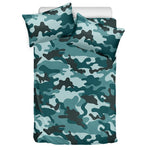 Forest Green Camouflage Print Duvet Cover Bedding Set