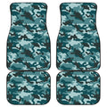 Forest Green Camouflage Print Front and Back Car Floor Mats