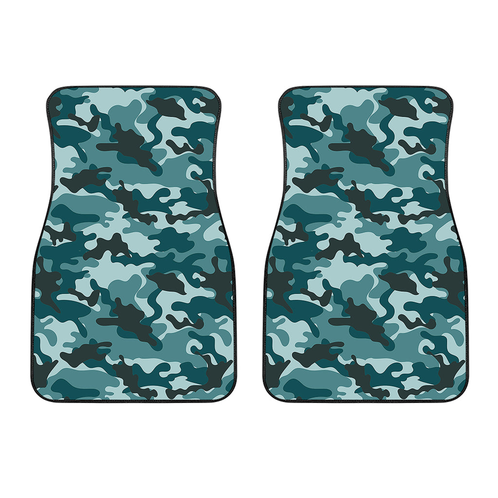 Forest Green Camouflage Print Front Car Floor Mats