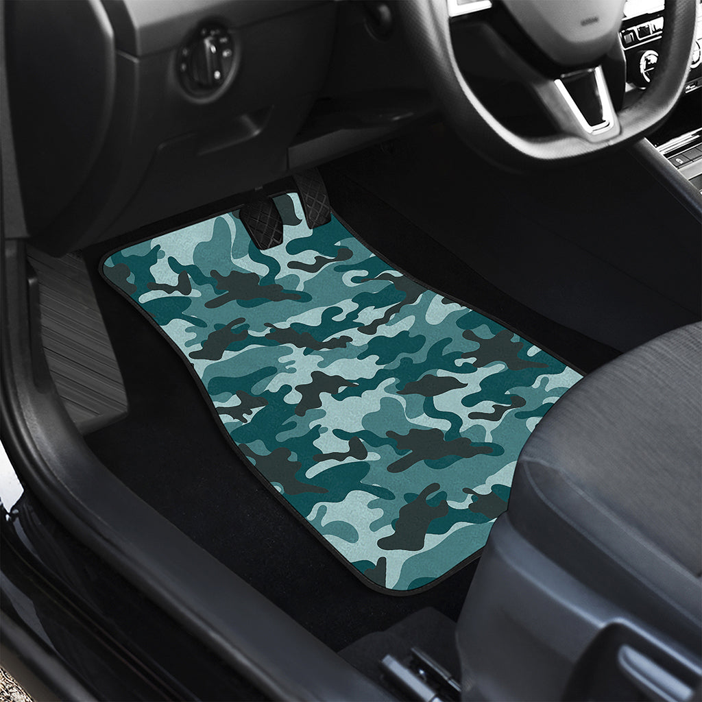 Forest Green Camouflage Print Front Car Floor Mats