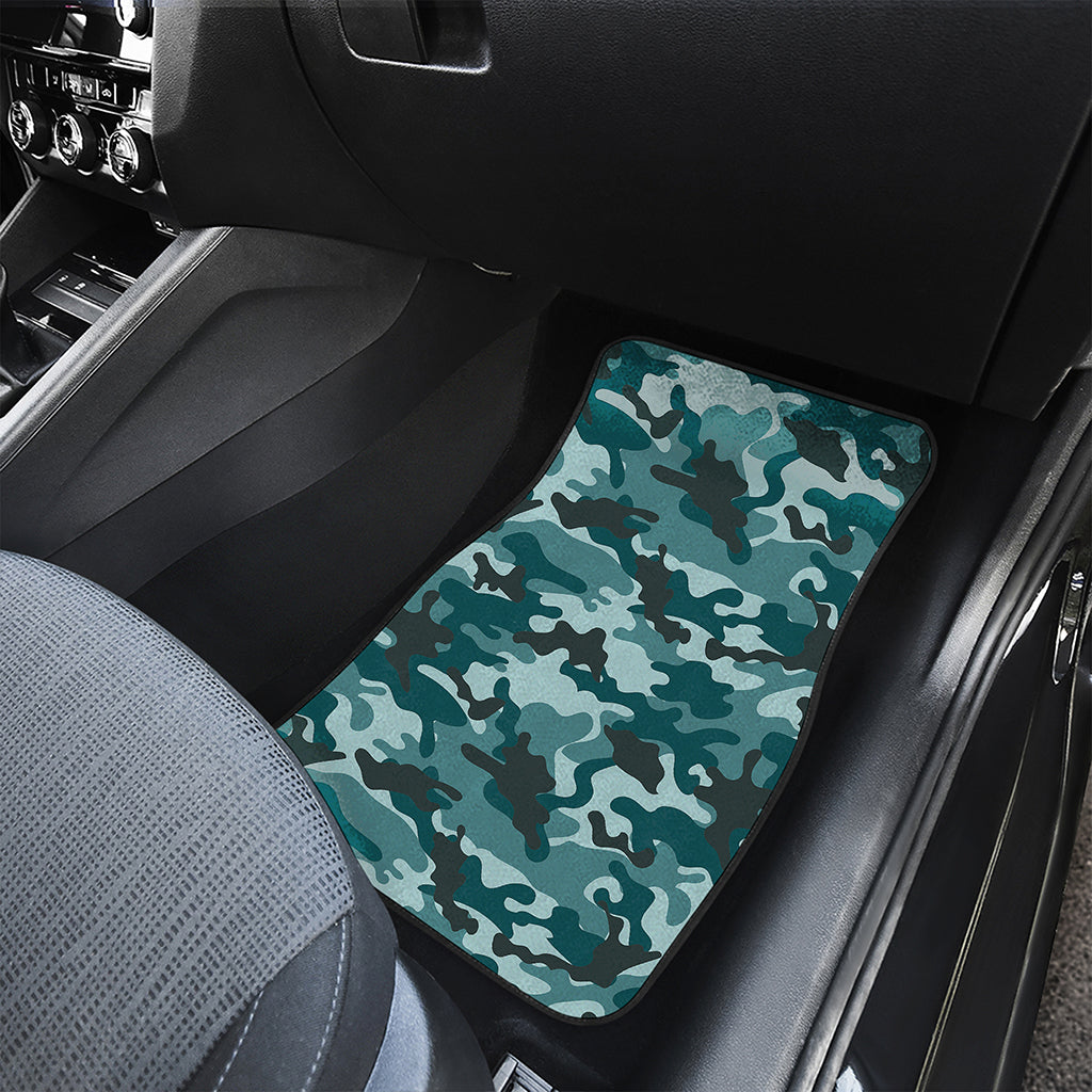 Forest Green Camouflage Print Front Car Floor Mats