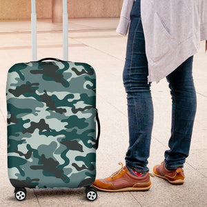 Forest Green Camouflage Print Luggage Cover GearFrost