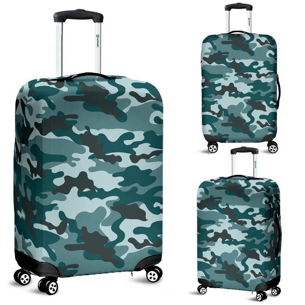 Forest Green Camouflage Print Luggage Cover GearFrost