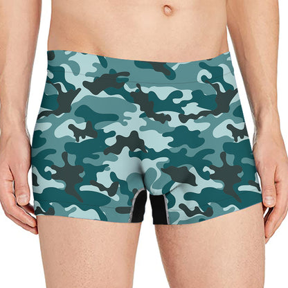 Forest Green Camouflage Print Men's Boxer Briefs