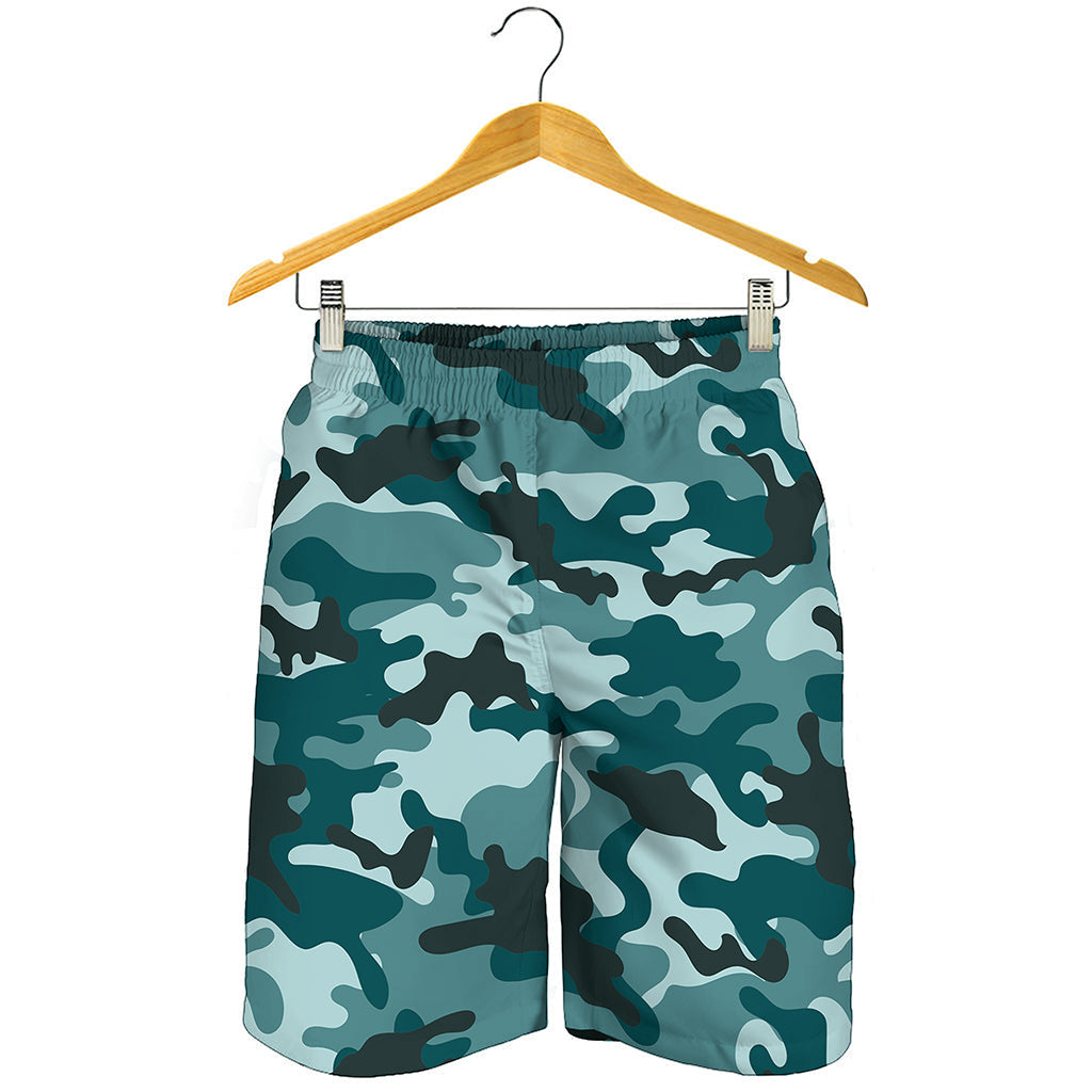 Forest Green Camouflage Print Men's Shorts