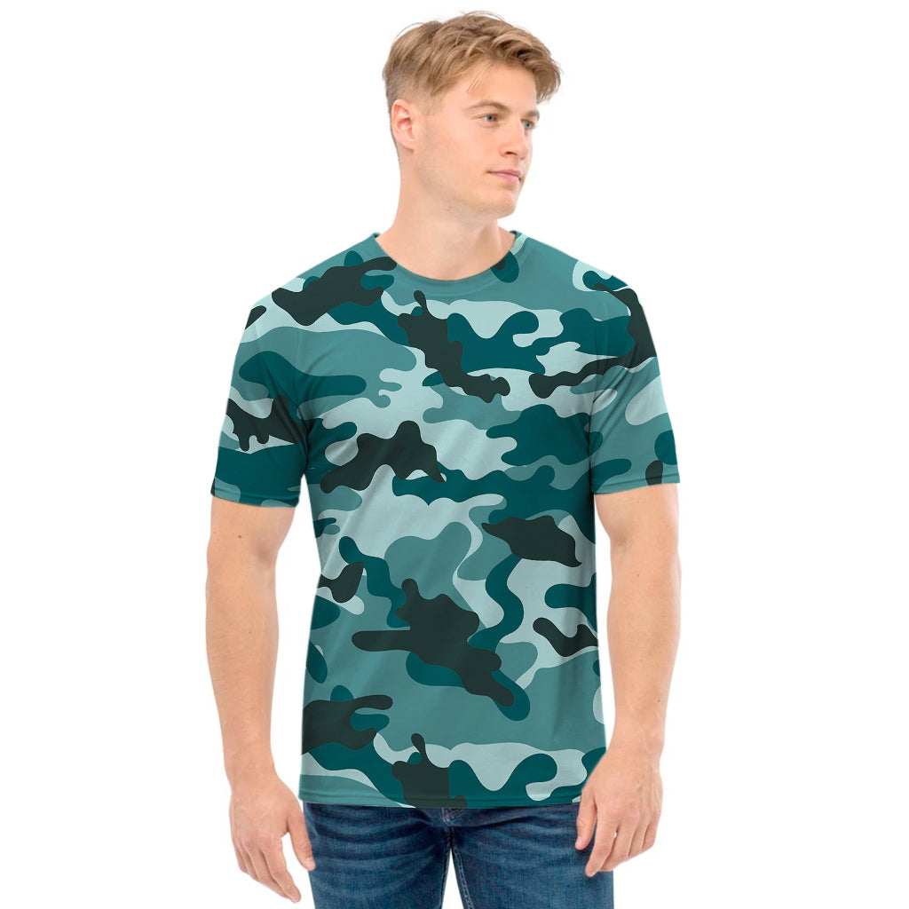 Forest Green Camouflage Print Men's T-Shirt