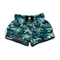 Forest Green Camouflage Print Muay Thai Boxing Shorts
