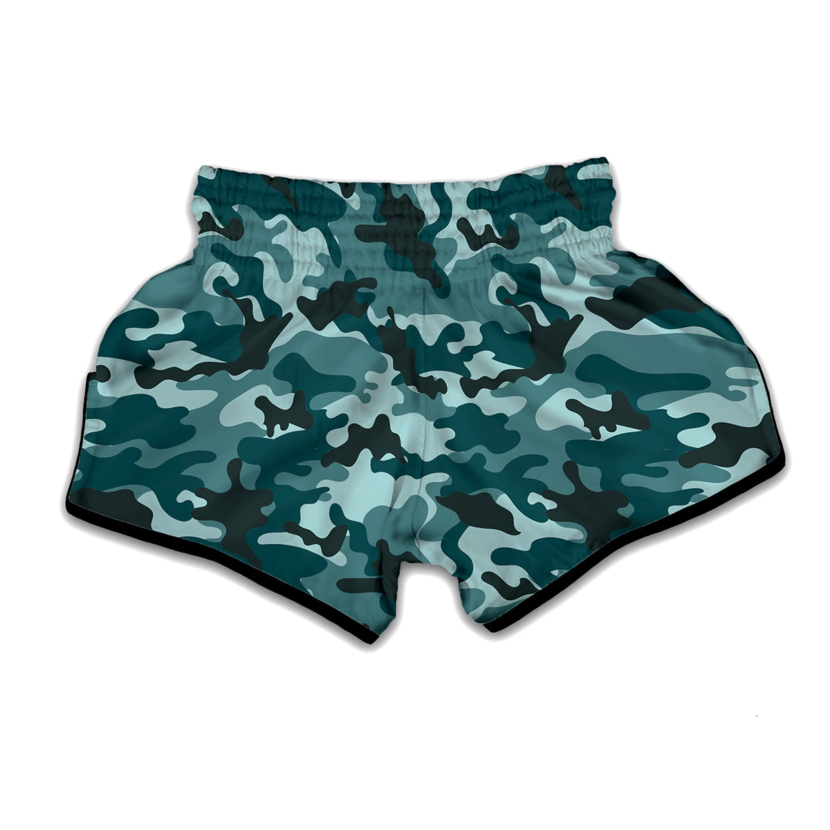 Forest Green Camouflage Print Muay Thai Boxing Shorts