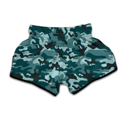 Forest Green Camouflage Print Muay Thai Boxing Shorts