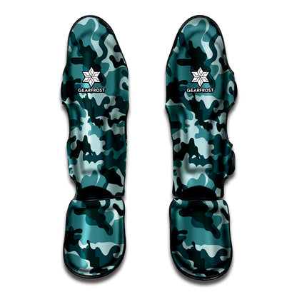 Forest Green Camouflage Print Muay Thai Shin Guard