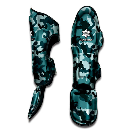 Forest Green Camouflage Print Muay Thai Shin Guard