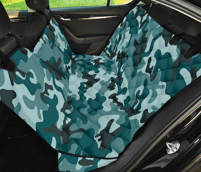 Forest Green Camouflage Print Pet Car Back Seat Cover