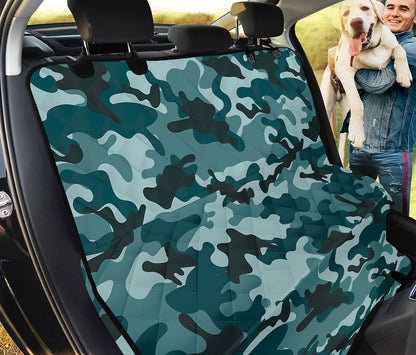 Forest Green Camouflage Print Pet Car Back Seat Cover