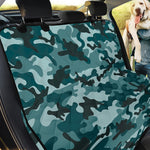 Forest Green Camouflage Print Pet Car Back Seat Cover