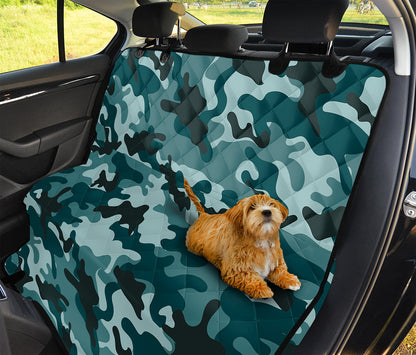 Forest Green Camouflage Print Pet Car Back Seat Cover