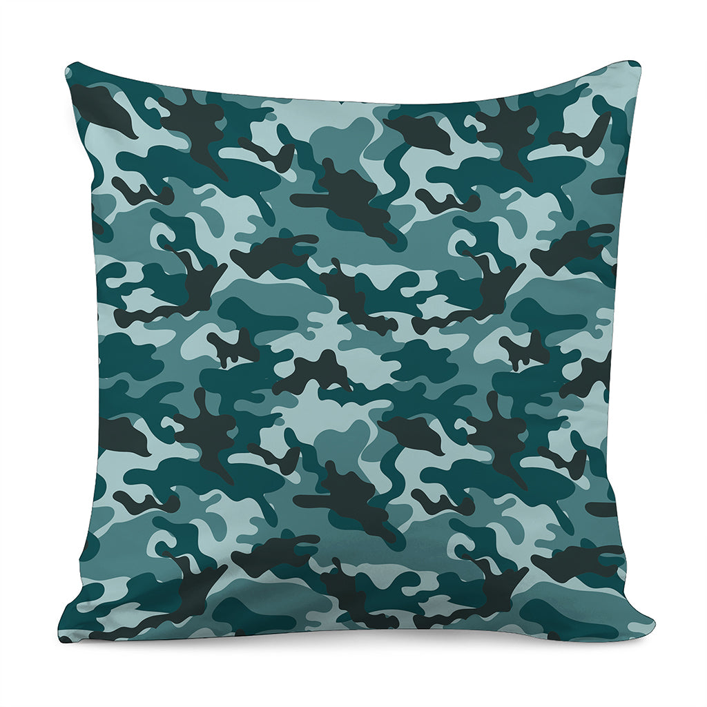 Forest Green Camouflage Print Pillow Cover