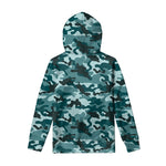 Forest Green Camouflage Print Pullover Hoodie