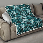 Forest Green Camouflage Print Quilt