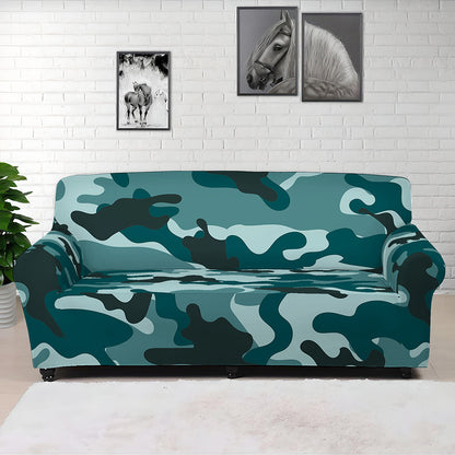 Forest Green Camouflage Print Sofa Cover