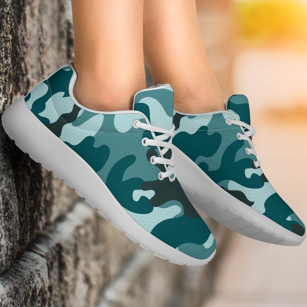 Forest Green Camouflage Print Sport Shoes GearFrost