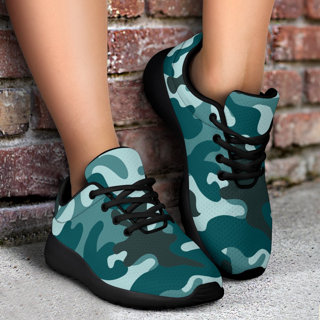 Forest Green Camouflage Print Sport Shoes GearFrost