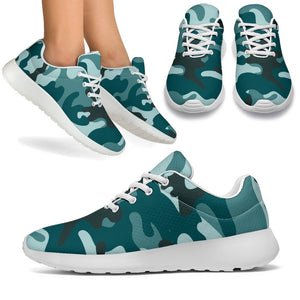 Forest Green Camouflage Print Sport Shoes GearFrost