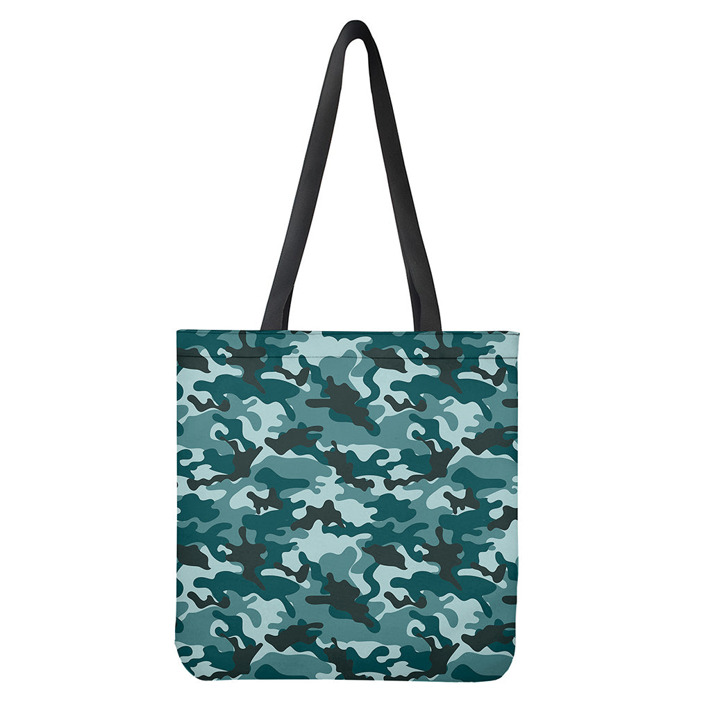 Forest Green Camouflage Print Tote Bag