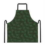 Forest Green Cannabis Leaf Print Apron