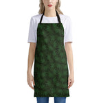 Forest Green Cannabis Leaf Print Apron