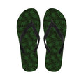 Forest Green Cannabis Leaf Print Flip Flops