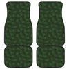 Forest Green Cannabis Leaf Print Front and Back Car Floor Mats