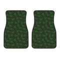 Forest Green Cannabis Leaf Print Front Car Floor Mats