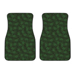 Forest Green Cannabis Leaf Print Front Car Floor Mats