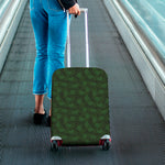 Forest Green Cannabis Leaf Print Luggage Cover